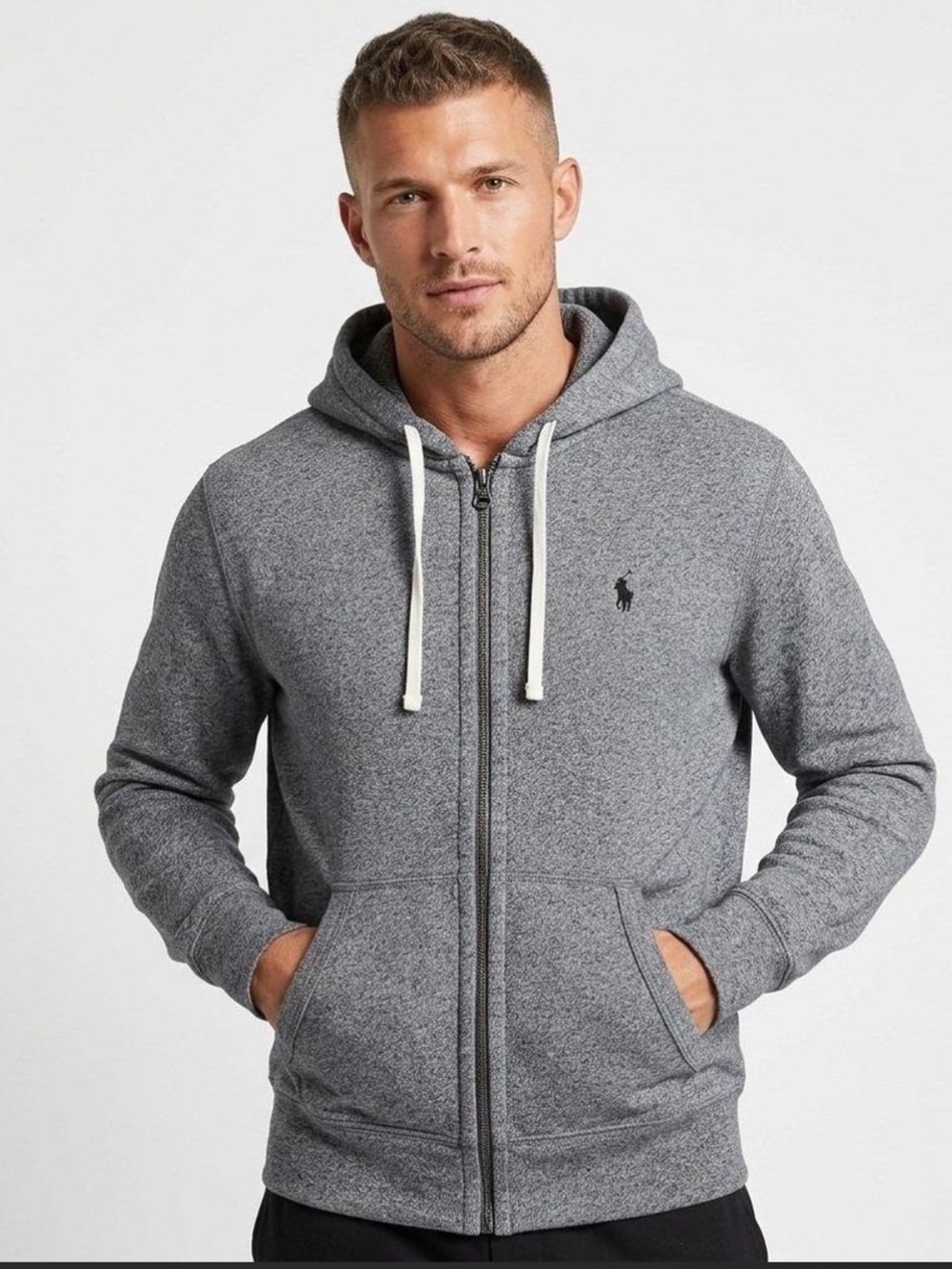 Polo Ralph Lauren Men’s Grey Full Zip Hoodie size 3XB Approximate measurements